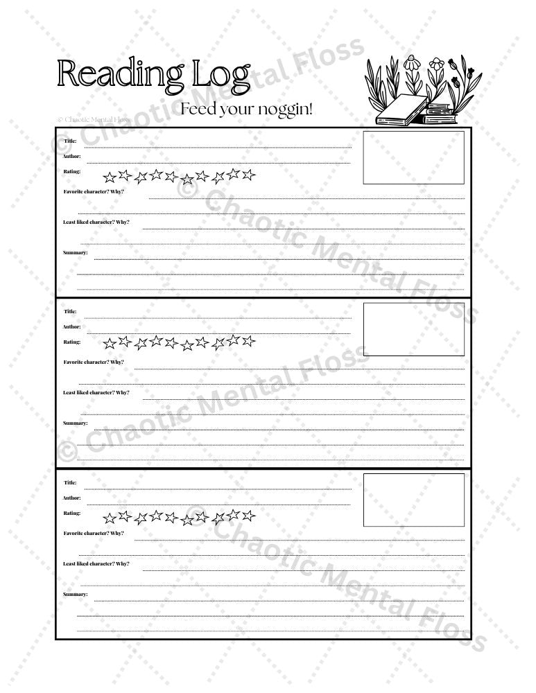 Printable Reading Log