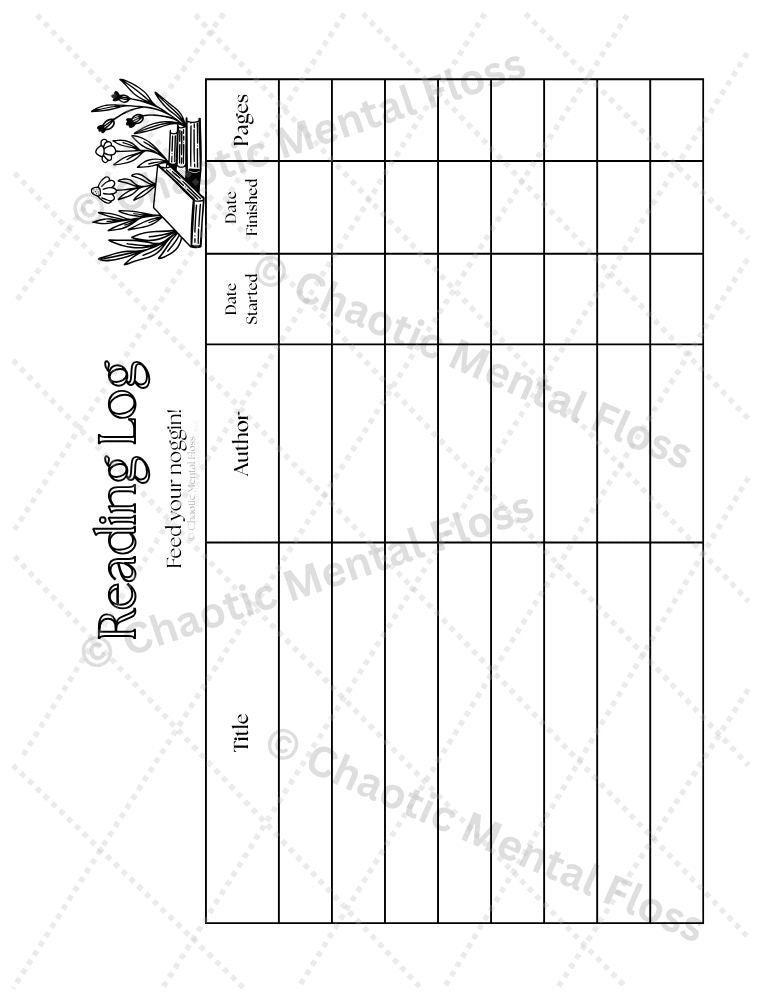 Printable Reading Log Pack (IV)