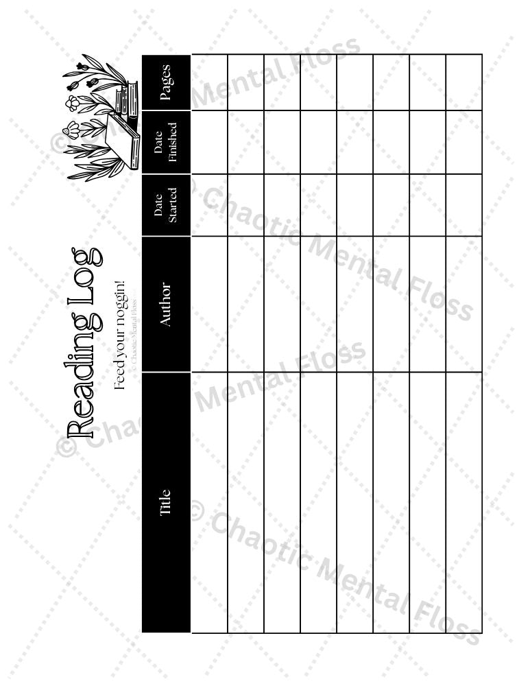 Printable Reading Log (VII)