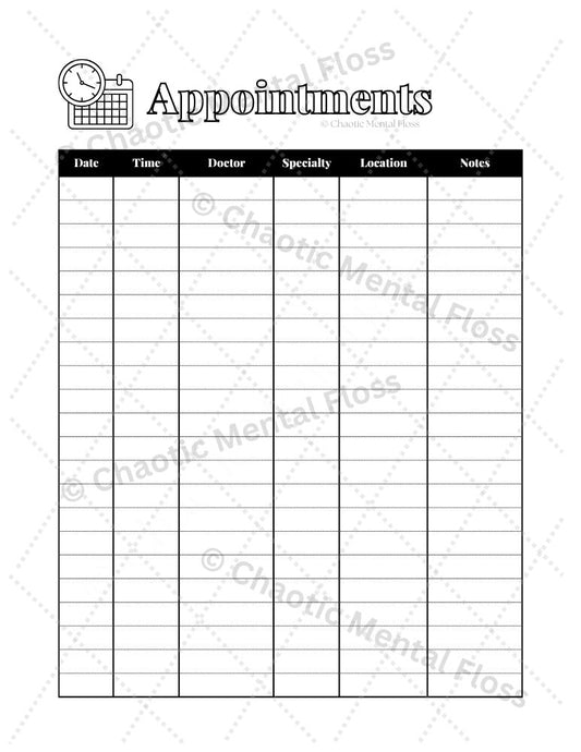 Medical Tracker - Appointments